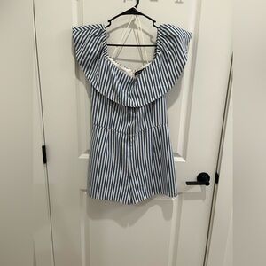 Sugarlips Blue and White Striped Romper